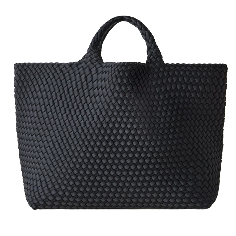 green woven neoprene tote bag