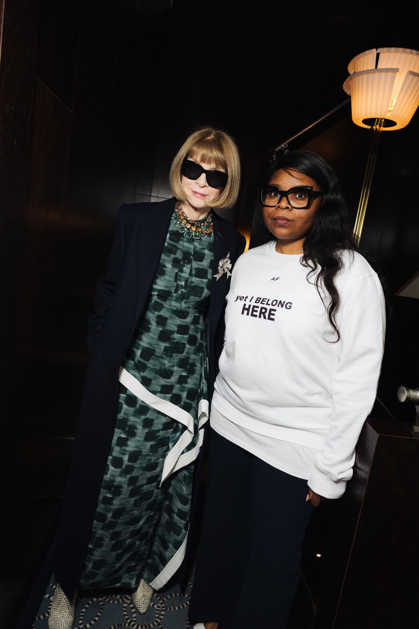 Anna Wintour and Michelle Francine Ngonmo, head of the Afro Fashion Association