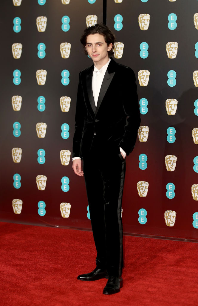 LONDON, ENGLAND - FEBRUARY 18:  Timothee Chalamet attends the EE British Academy Film Awards (BAFTAs) held at Royal Albert Hall on February 18, 2018 in London, England.  (Photo by Mike Marsland/Mike Marsland/WireImage)