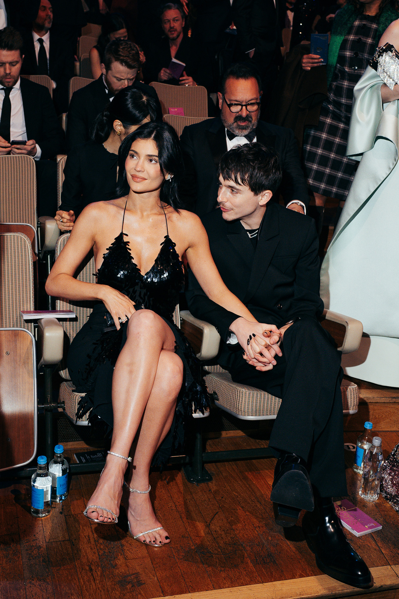 LONDON, ENGLAND - FEBRUARY 16: Kylie Jenner and Timothée Chalamet attend the EE BAFTA Film Awards 2025 at The Royal Festival Hall on February 16, 2025 in London, England. (Photo by Carlo Paloni/BAFTA via Getty Images)