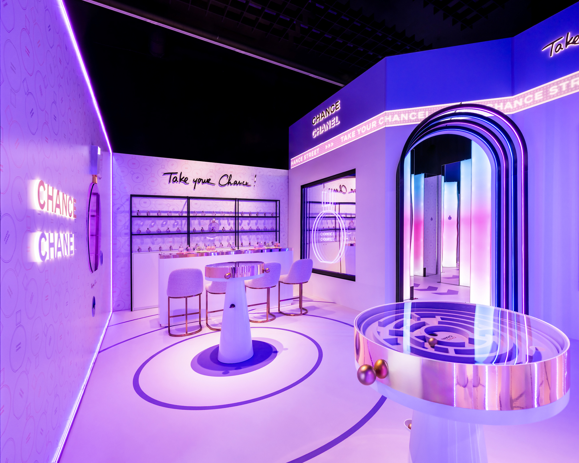 Inside Chanel's Chance Eau Splendide pop-up in London.