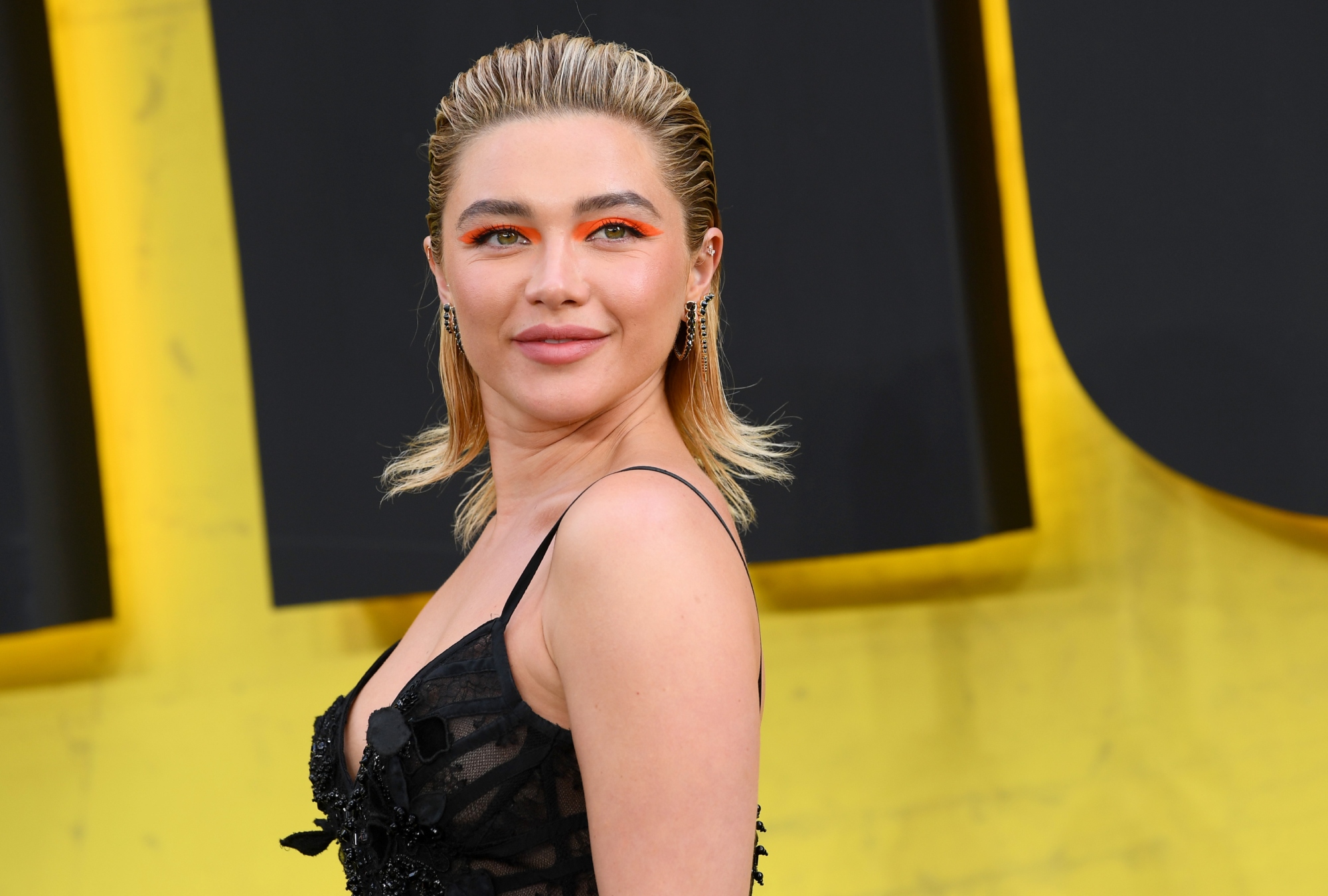 Florence Pugh wears Elie Saab's fall 2024 couture collection at the "Thunderbolts*" London premiere.