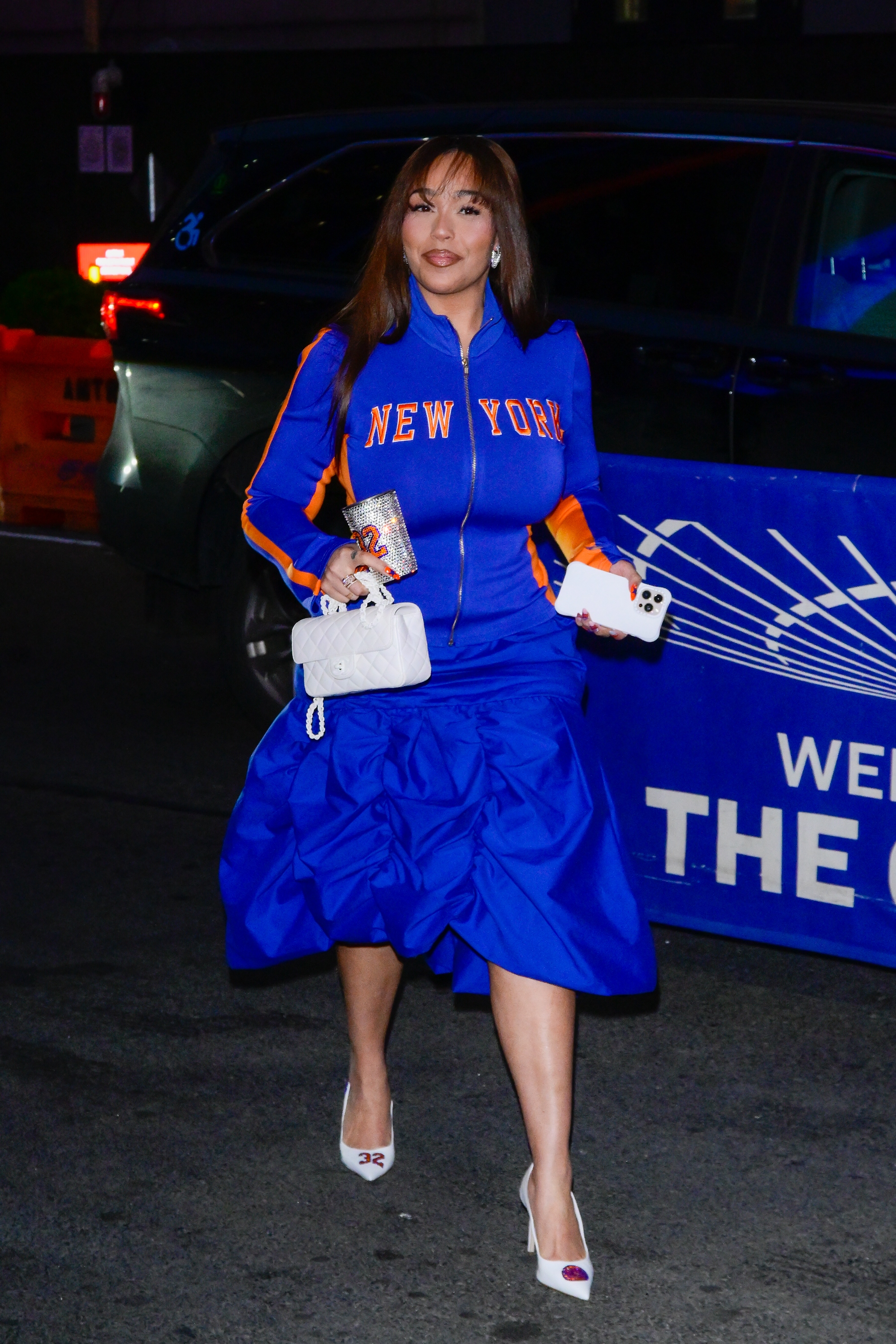 Jordyn Woods at the New York Knicks v. Detroit Pistons game.