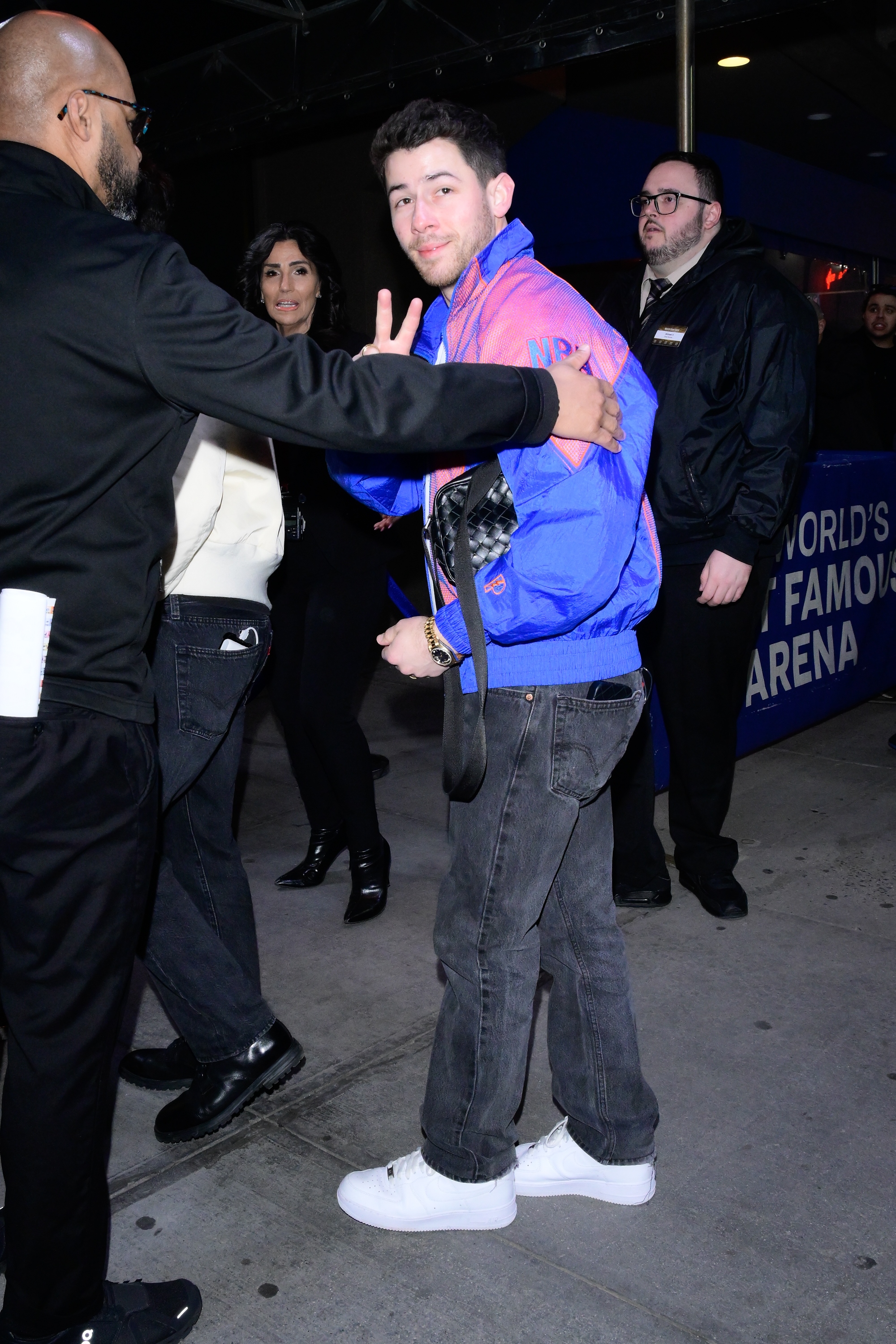 Nick Jonas at the New York Knicks v. Detroit Pistons game.