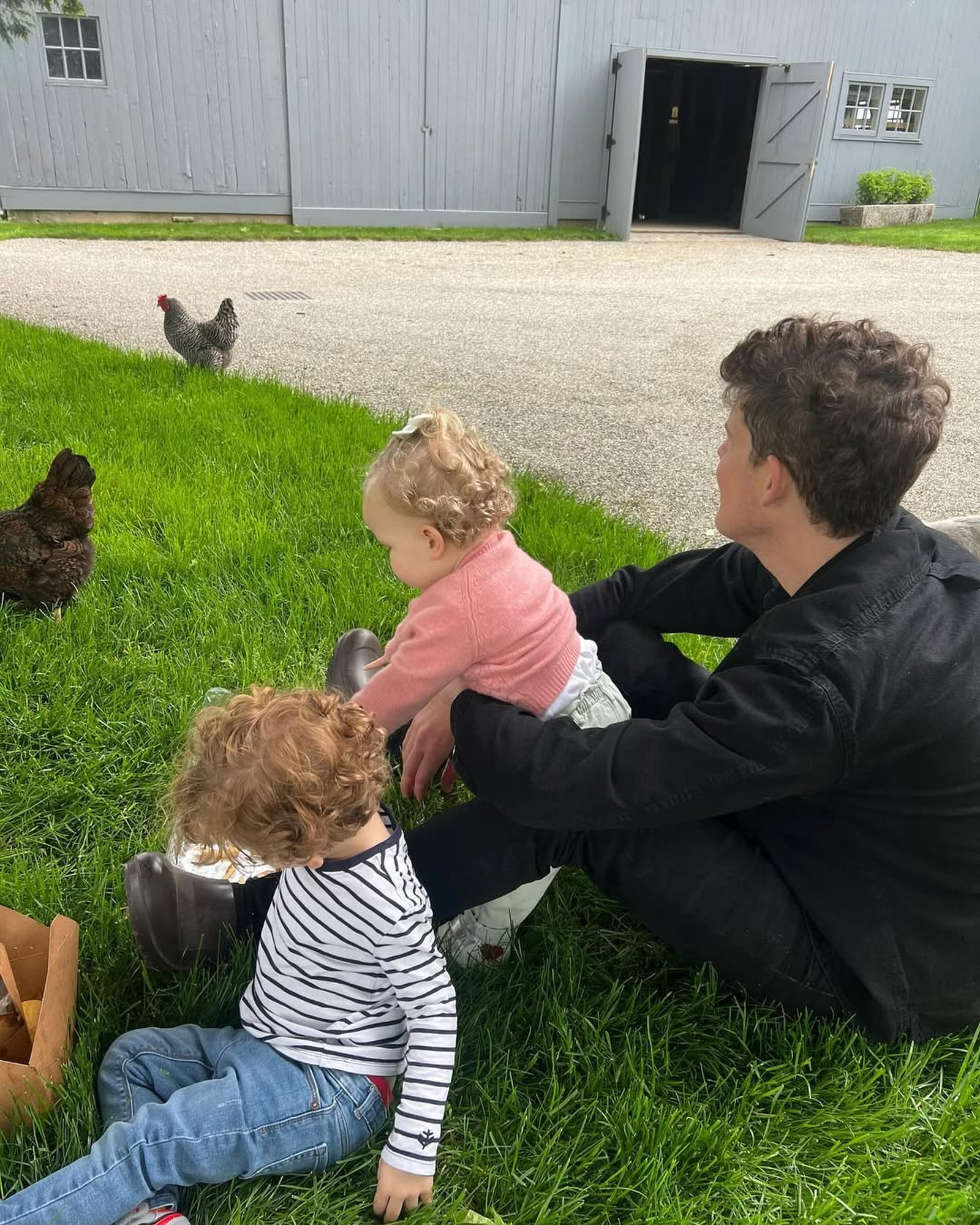 Wes Gordon and his kids in Roxbury, Connecticut.