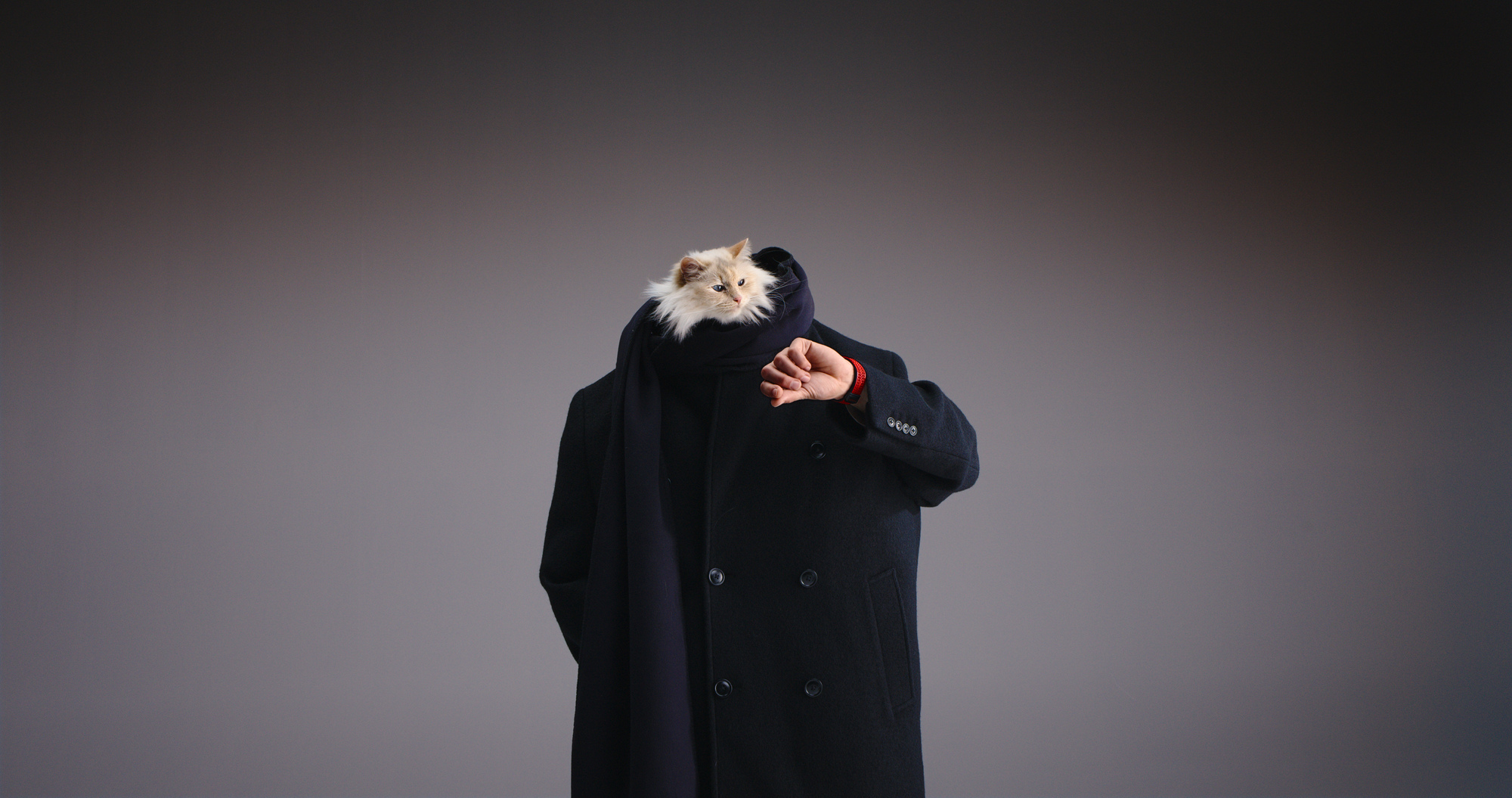 Choupette checking the time in behind-the-scenes moments from the Hublot campaign.