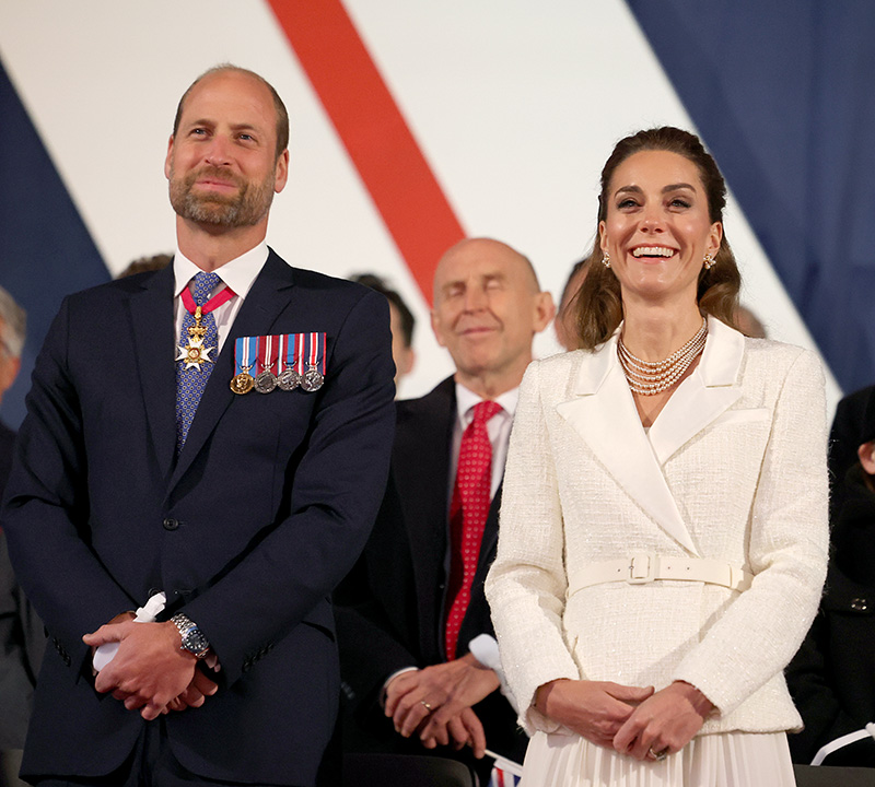 LONDON, ENGLAND - MAY 08: Prince William, Prince of Wales and Catherine, Princess of Wales attend a concert to mark the 80th Anniversary of VE Day at Horse Guards Parade on May 08, 2025 in London, England. The King and Queen, joined by Members of the Royal Family, will take part in events from May 5th to May 8th to commemorate the 80th anniversary of VE Day, which signalled the end of the Second World War in Europe. (Photo by Chris Jackson/Getty Images)