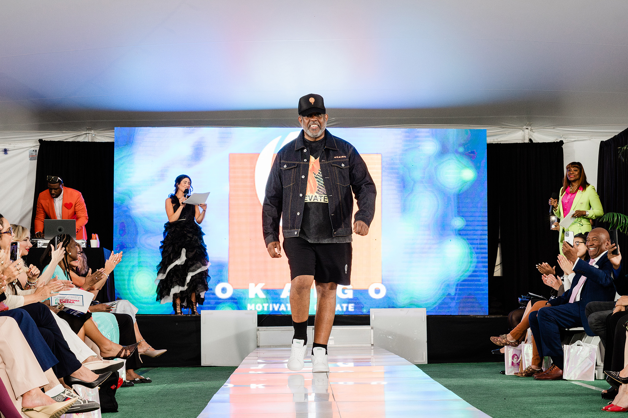 Senator Kevin Parker in Okaigo at the Style Across the Aisle runway show in 2024.