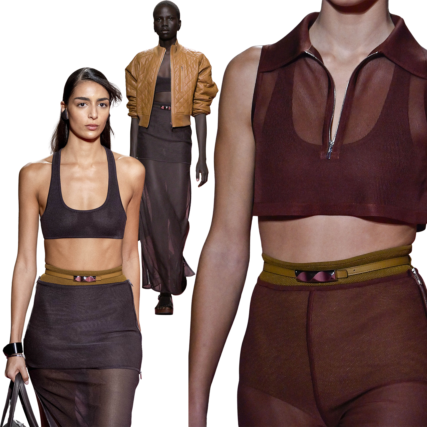 three models in Hermès spring summer 2025 runway collection.
