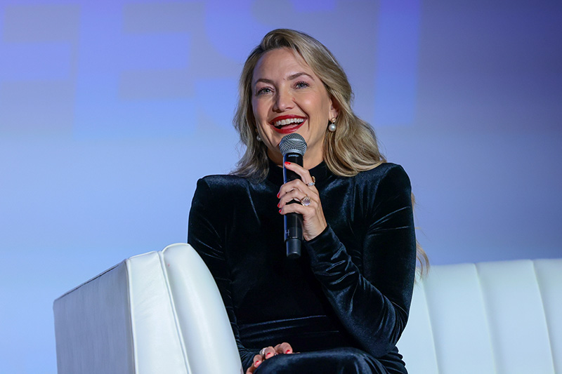 NEWPORT BEACH, CALIFORNIA - JUNE 05: Kate Hudson speaking at Newport Beach TV FEST Honoring Kate Hudson at Lido Theater on June 05, 2025 in Newport Beach, California. (Photo by Tiffany Rose/Getty Images for Newport Beach TV FEST)
