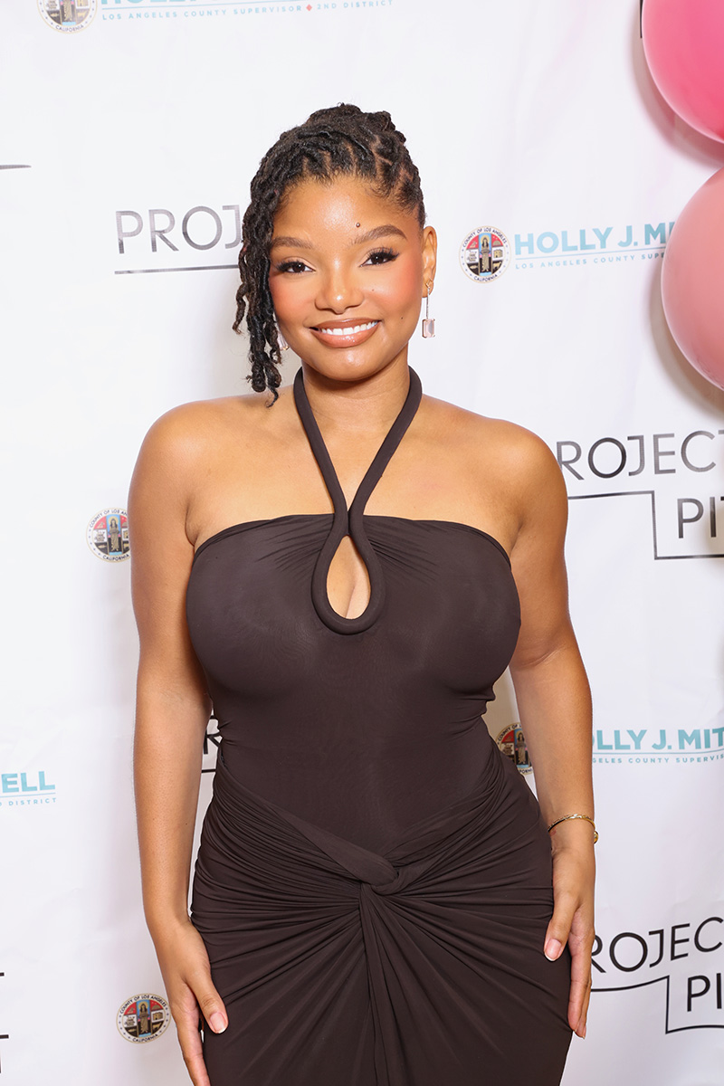 Halle Bailey wears Silvia Tcherassi Project Pit's Maternal Health Summit on Aug. 16, 2025 in Los Angeles.