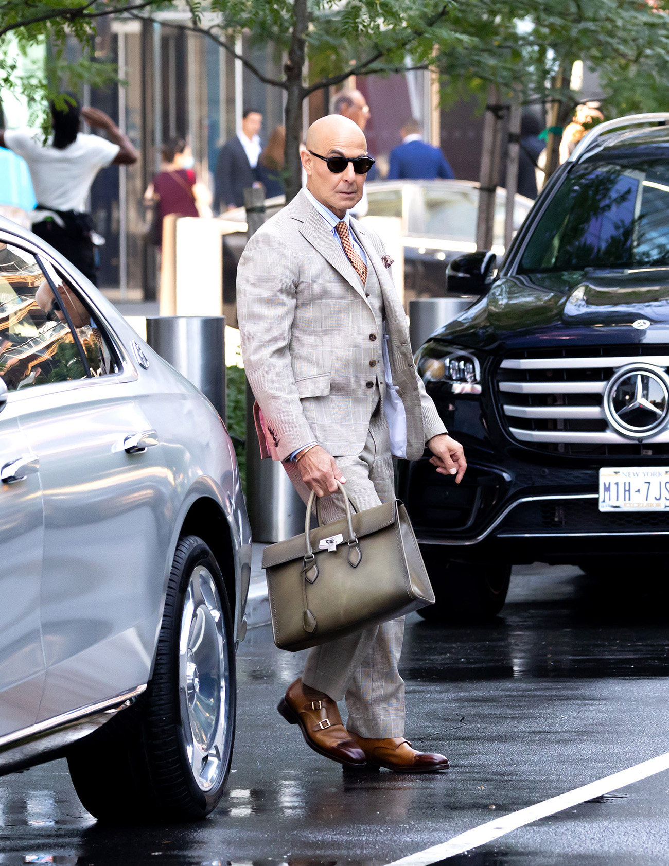 NEW YORK, NY - JULY 29: Stanley Tucci is seen on the set of