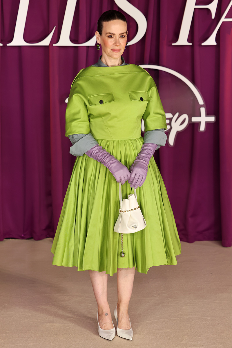 Sarah Paulson wears Prada at the "All's Fair" London premiere on Oct. 22, 2025 in London.