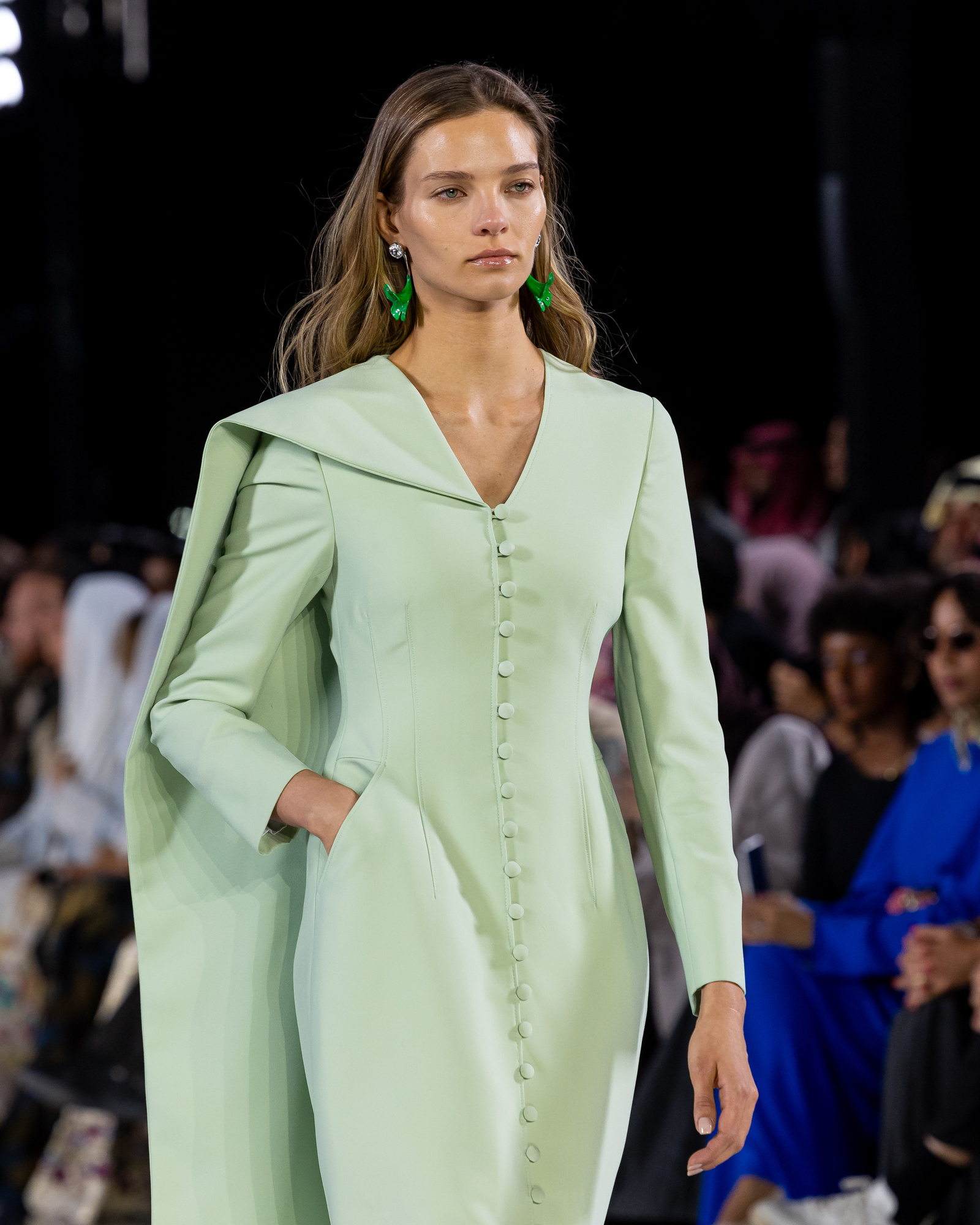 A look from Mona Alshebil Spring 2026 at Riyadh Fashion Week.