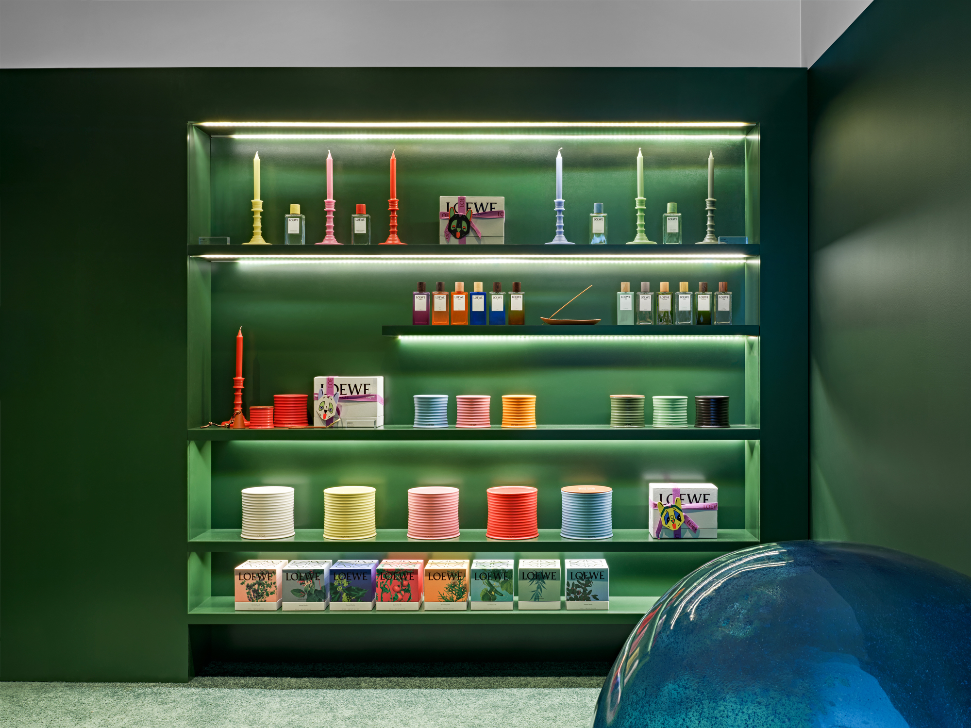 Inside the Loewe pop-up store.