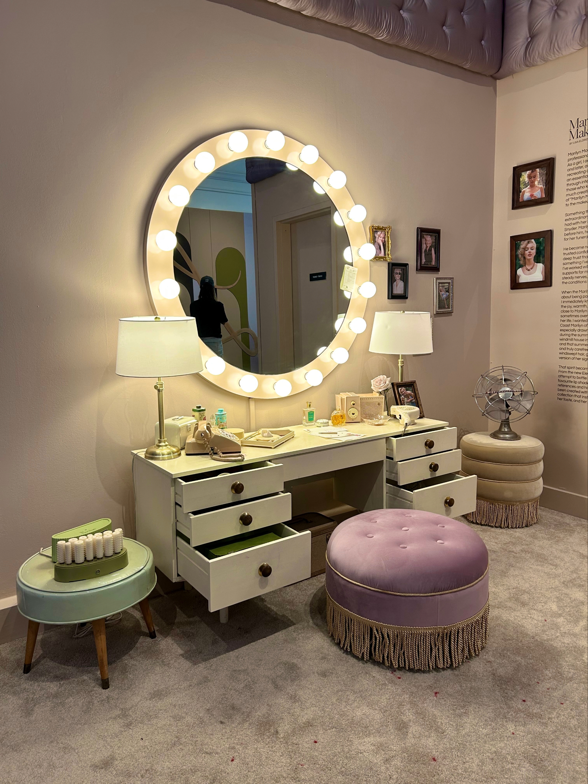 A recreation of Marilyn Monroe's vanity at the store.
