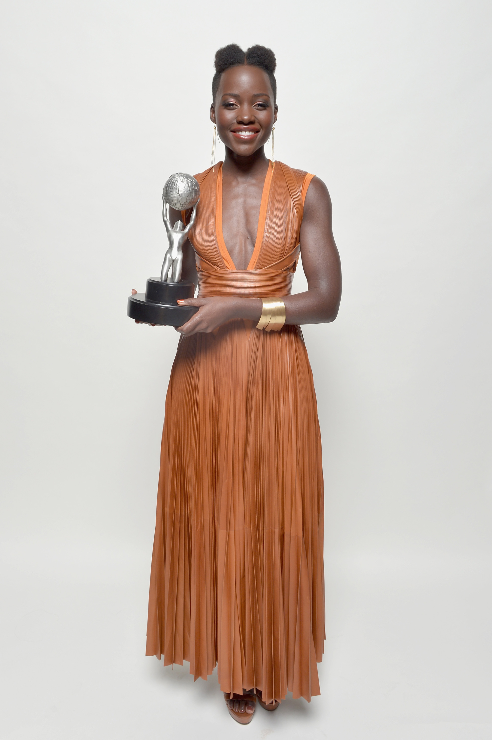 Lupita Nyong'o, 2014 naacp image awards, orange givenchy dress pre-fall 2014 collection, red carpet best dressed