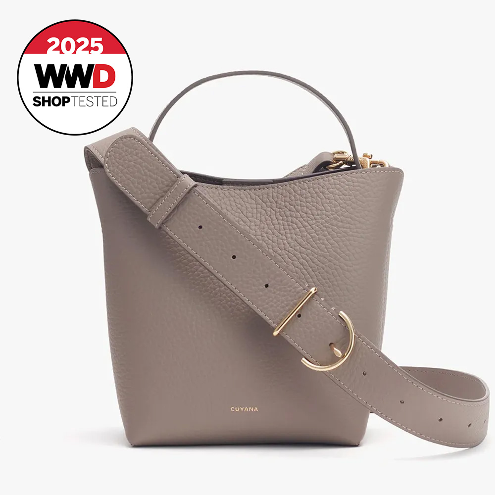Cuyana Mini Linea Bucket Bag in Stone