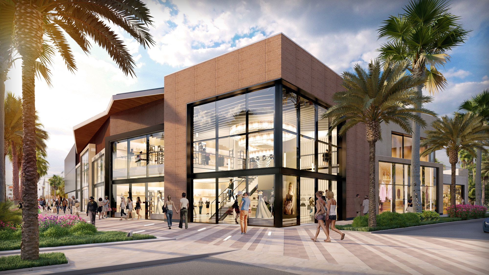 A rendering of the Ibiza Gallery luxury retail and lifestyle destination.