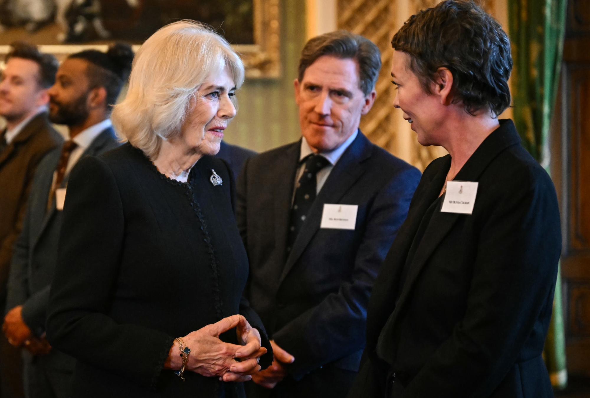 Queen Camilla, Fiona Clare, Tudor Crown Brooch, Buckingham Palace