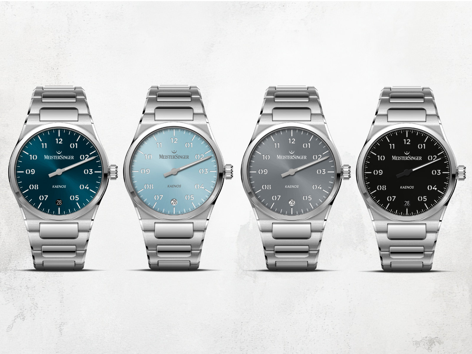 The MeisterSinger's Kaenos watch in the date at 6 'o clocl versions.