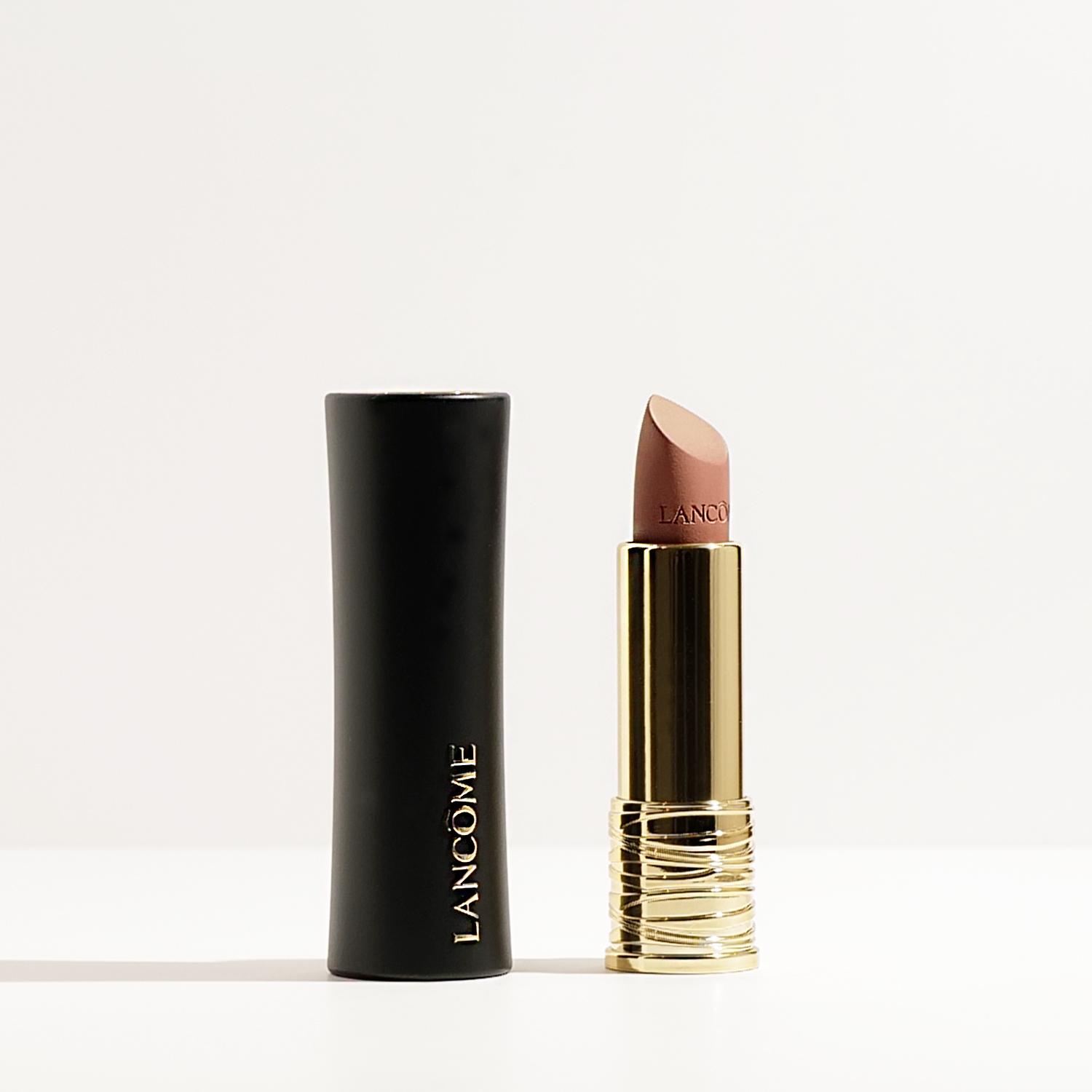 Lancôme L'Absolu Rouge Drama Matte Lipstick in a nude color that our editors tested