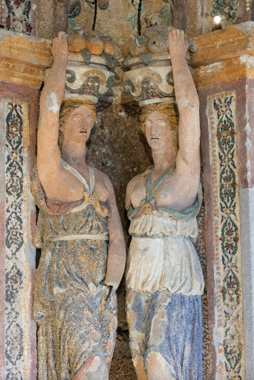 A detail of Grotto of Diana at Villa d'Este after the restoration supported by Fendi.