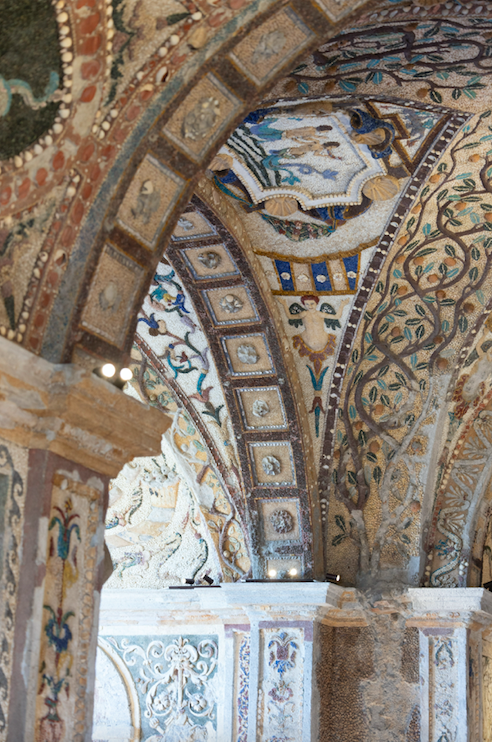 A detail of Grotto of Diana at Villa d'Este after the restoration supported by Fendi.