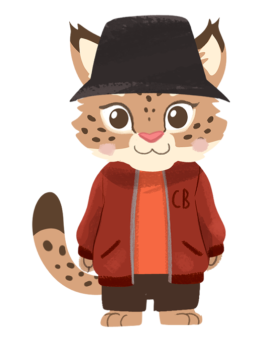 Benny the Bobcat from Christian Benford's children's book Stylish Safari.