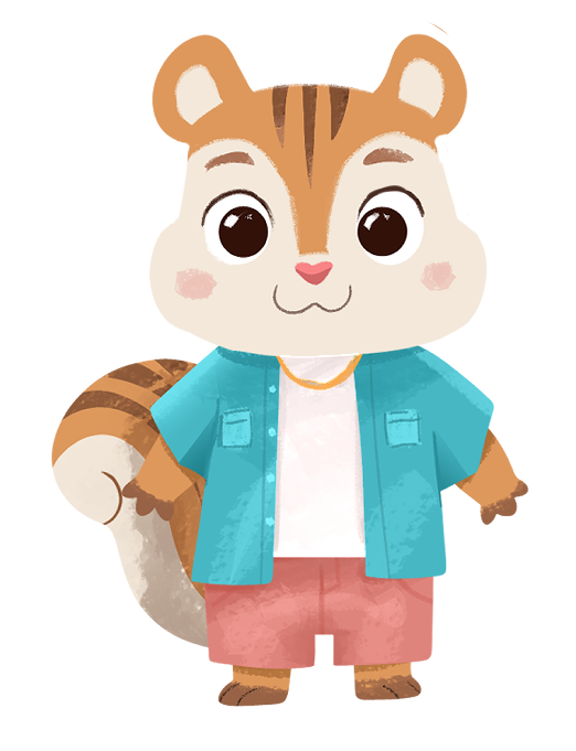 Chloe the Chipmunk from Christian Benford's children's book, Stylish Safari.