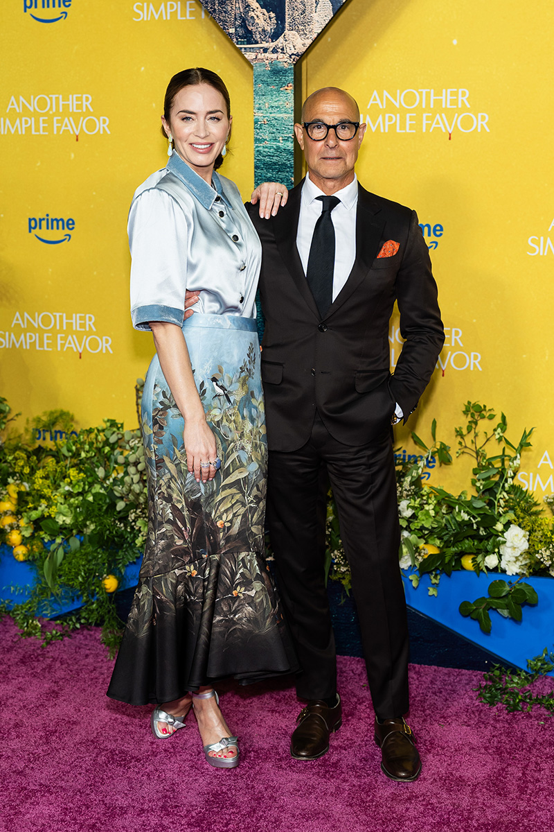 NEW YORK, NEW YORK - APRIL 27: Emily Blunt (L) and Stanley Tucci attend the