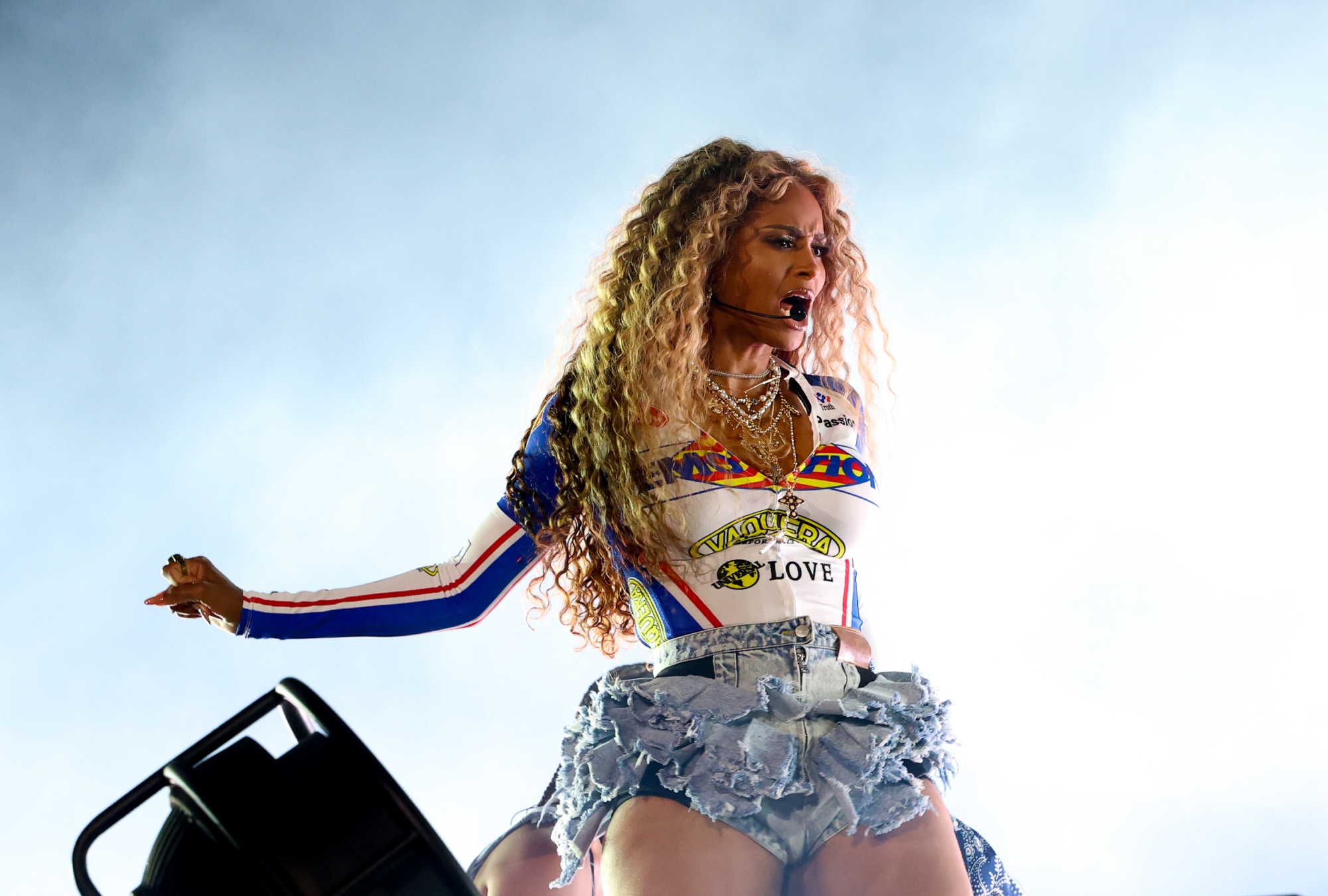 Ciara wears H. Lorenzo while performing at Coachella 2025.