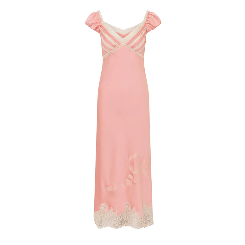 LoveShackFancy Brinkley Satin Midi Dress