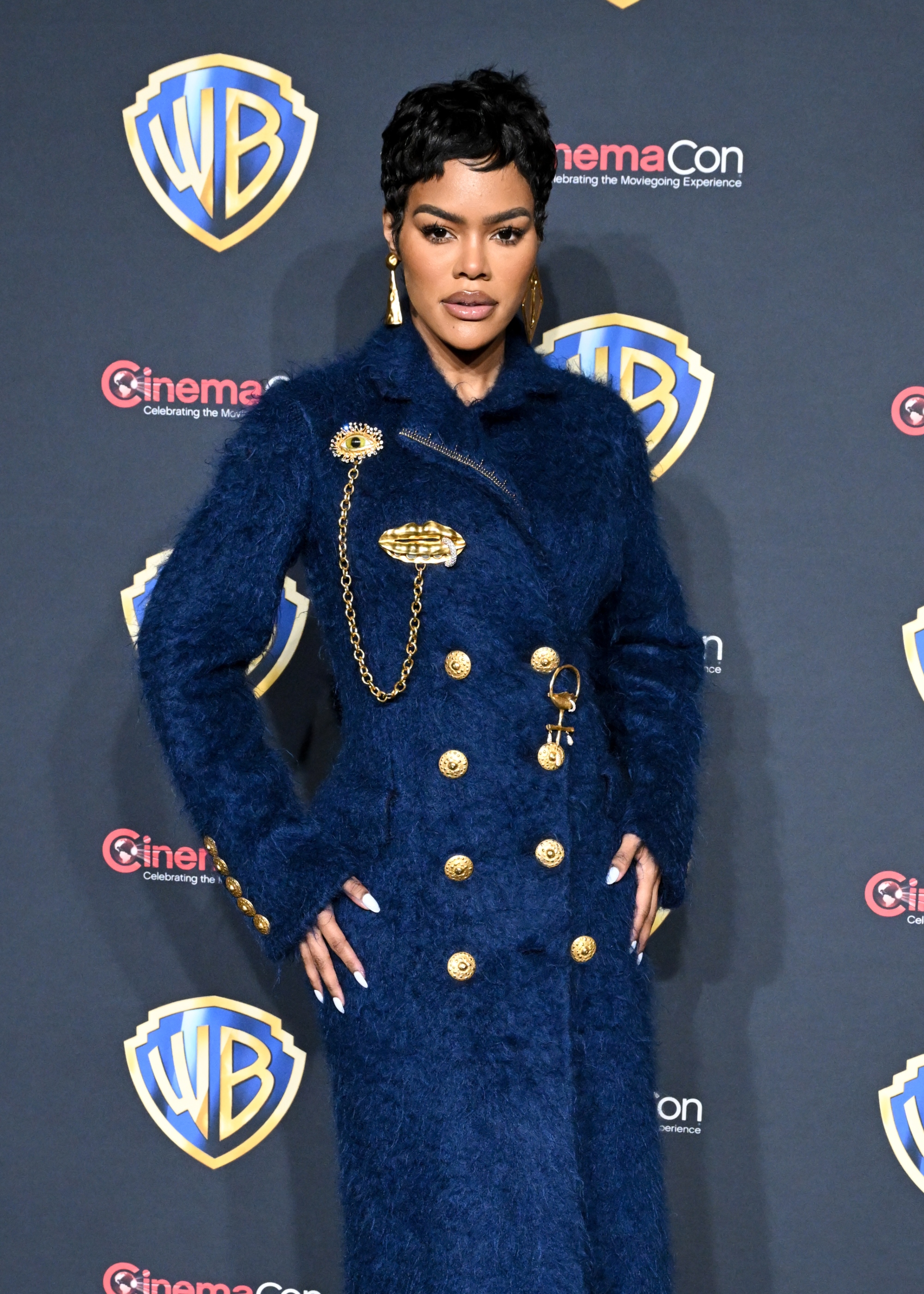 Teyana Taylor wears Schiaparelli at CinemaCon 2025.