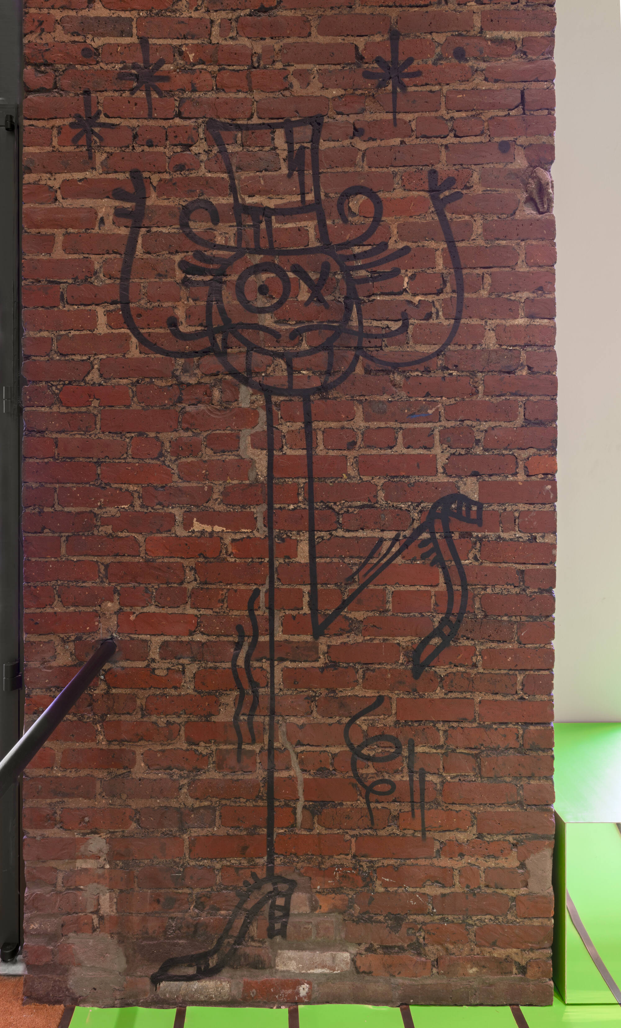 A graffiti by André Saraiva in the Longchamp flagship in SoHo.