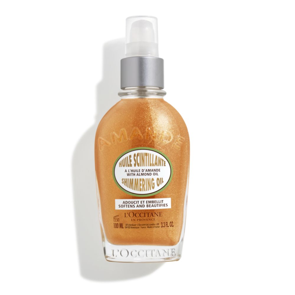 Gold body shimmer oil