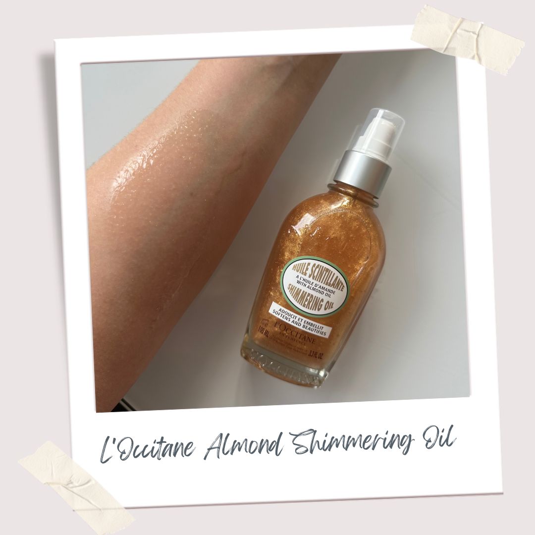 Editor testing clear body shimmer oil