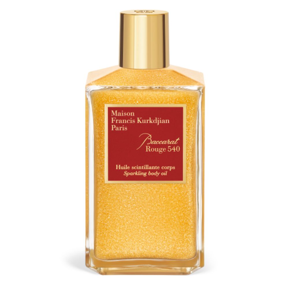 Gold bottle of body shimmer