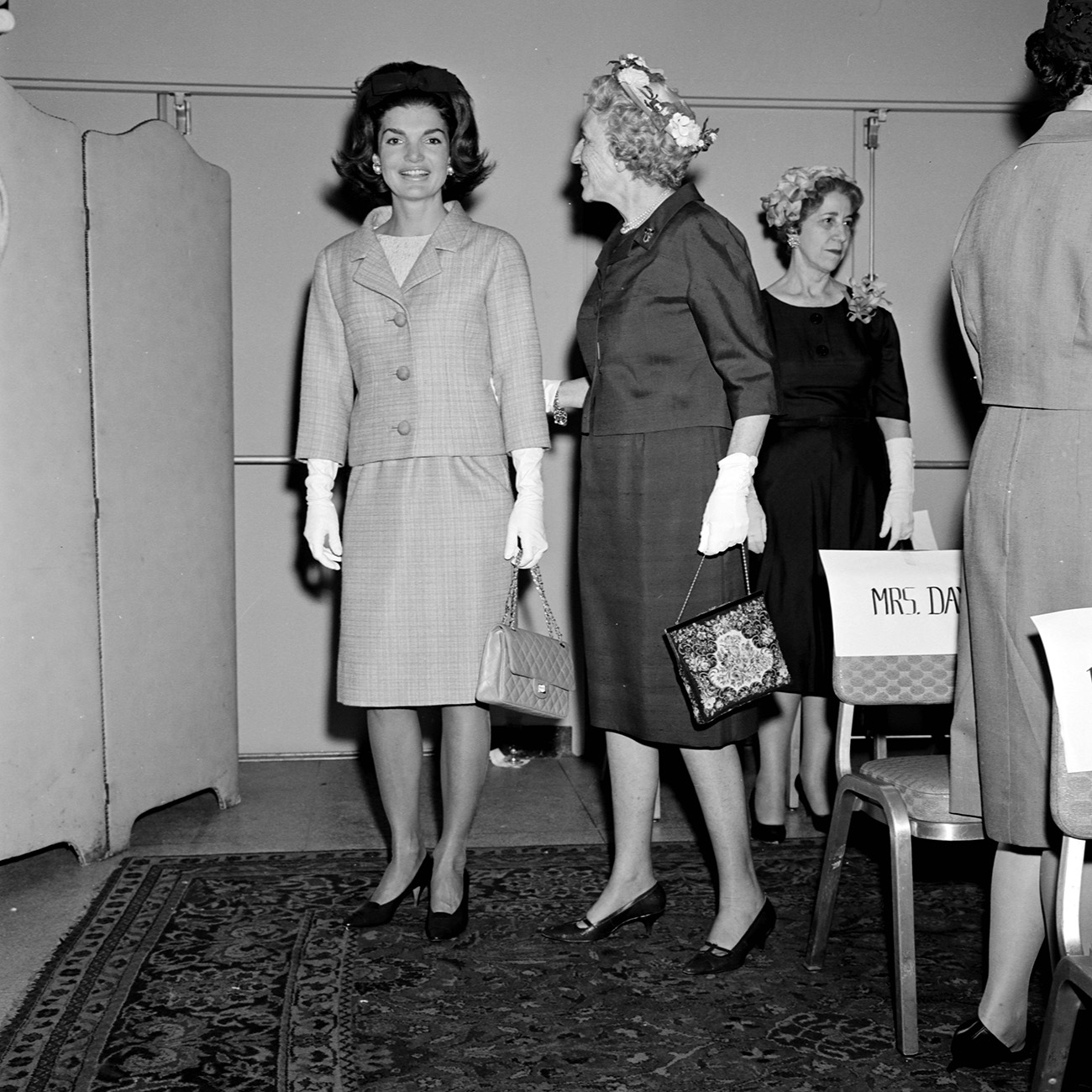 First Lady Jacqueline Kennedy alumnae, officers, and faculty of her old alma matter at the White House. (Photo by Fairchild Archive/WWD/Penske Media via Getty Images)