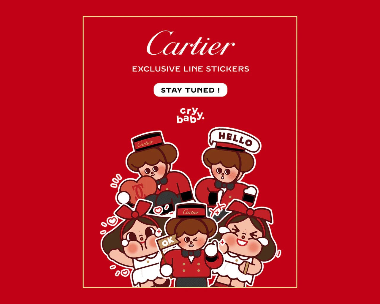 Cartier has teamed up with Crybaby for exclusive Line stickers