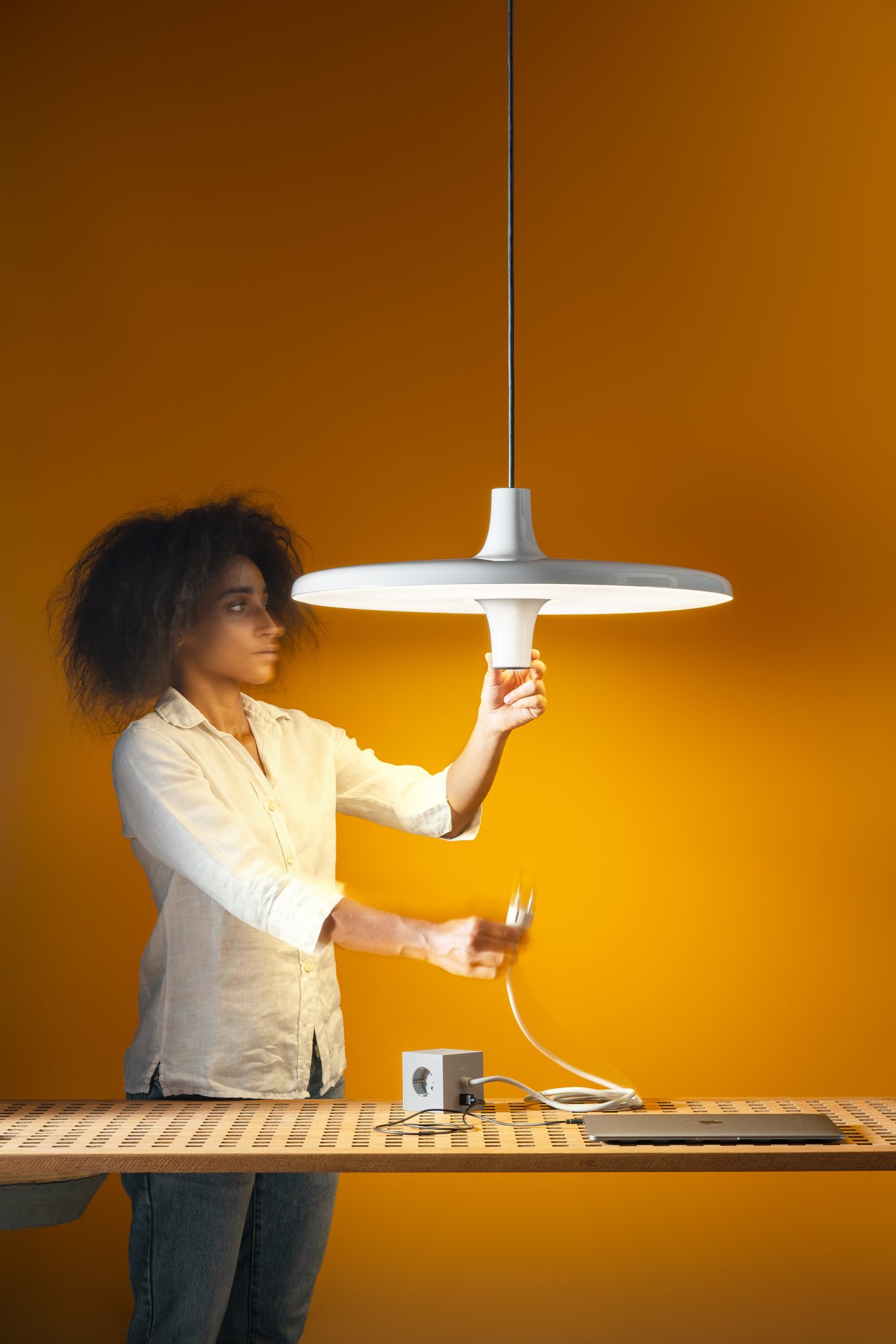 Martinelli Luce designers Studio Natural, for the Avro lamp, designed for for hybrid spaces