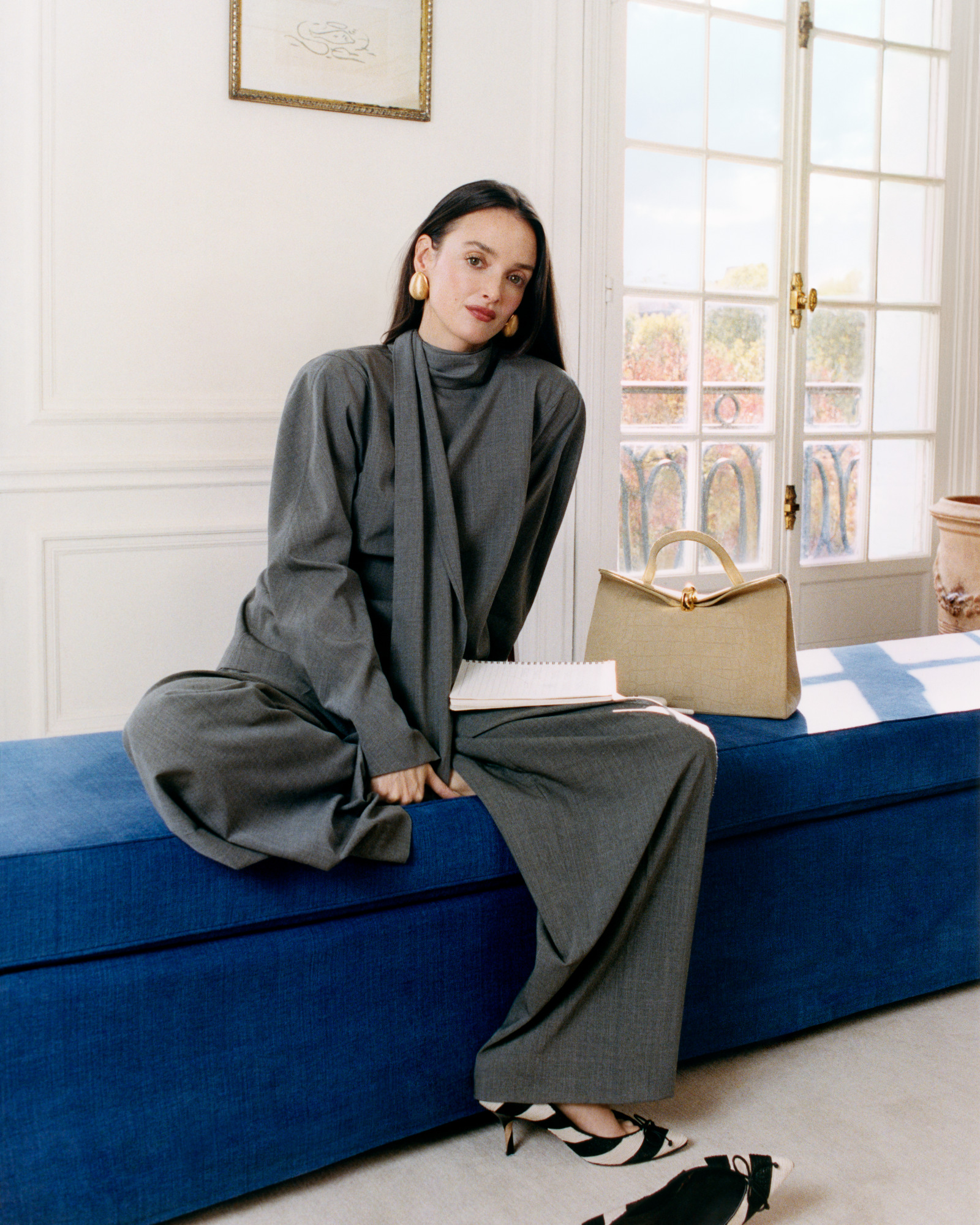 Charlotte Le Bon in the Jacquemus campaign for the Valérie handbag