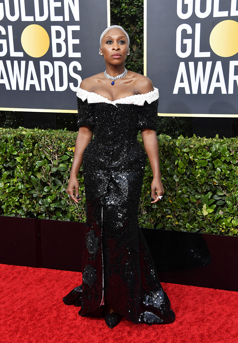 Cynthia Erivo in a Thom Browne gown at the 2020 Golden Globes.