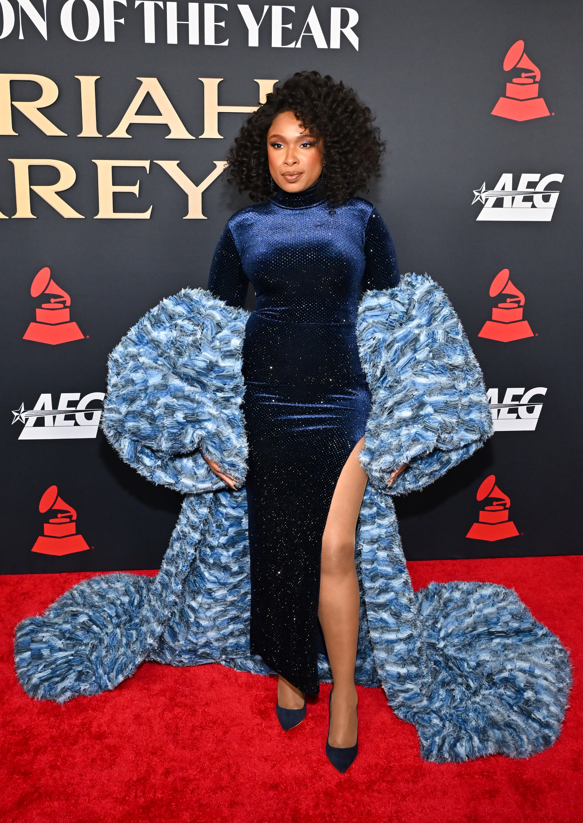 Jennifer Hudson in a Kilian Kerner spring 2025 dress and coat at the 2026 MusiCares Person of the Year honoring Mariah Carey on Friday in Los Angeles, Calif. celebrity style, red carpet style, runway on the red carpet