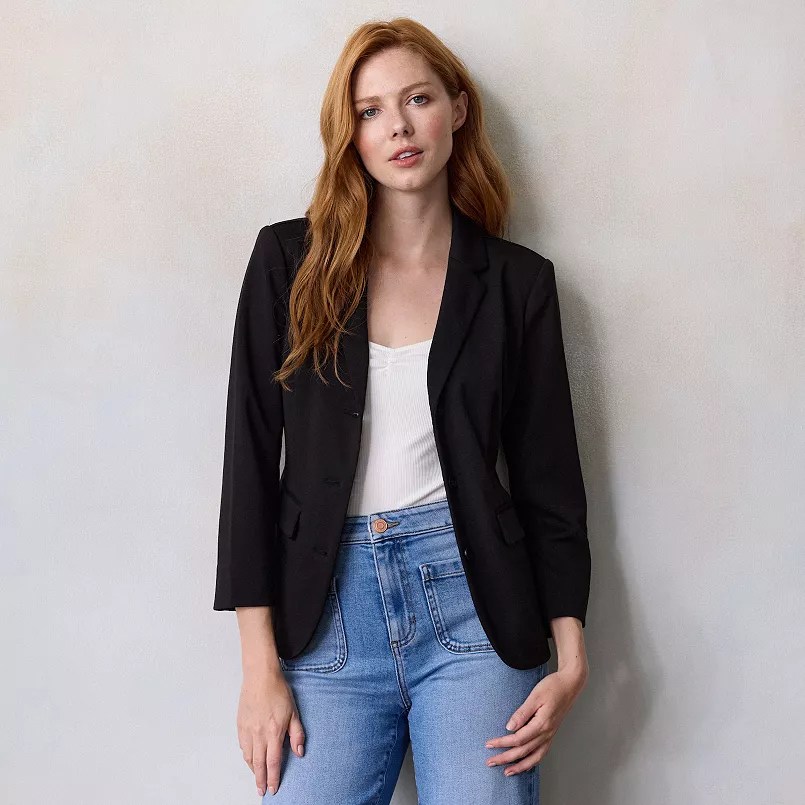 LC Lauren Conrad Hourglass Ponte Blazer
